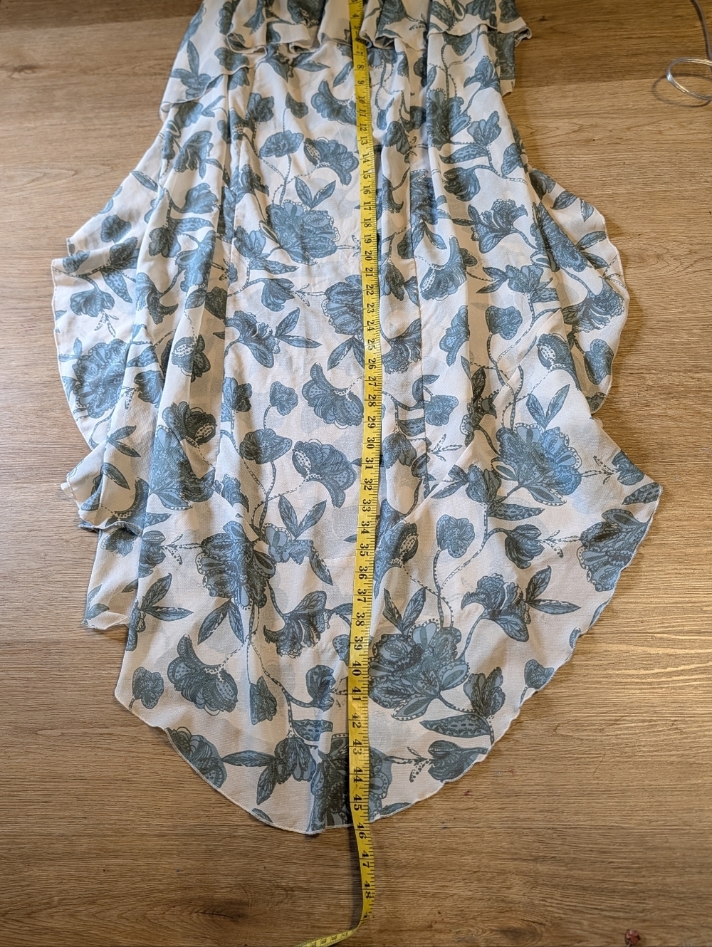 Free People NWOT Ruffle Midi Circular Dress in Teal Floral Combo sz SML - Picture 3 of 7